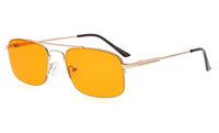 Eyekepper Mens Anti Blue Light Glasses Better Sleep 97% Blue Light Blocking-Bendable Memory Titanium Computer Reading Glasses, Dark Orange Tinted Lens(Gold, 1.75)