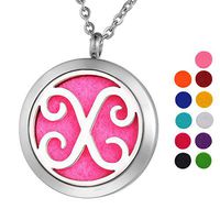 VALYRIA Monogram X Aromatherapy Essential Oil Diffuser Necklace Stainless Steel Letter Locket Pendant with Personalized Engraving