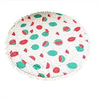 Ugthe Carpet &Tapestry Watermelon Printed Baby Play Blanket Crawling Mat Tassel Round Kid Carpet Rug - Watermelon