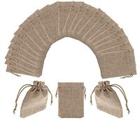 Drawstring Gift Bags - 100-Pack Jewelry Pouch Gift Bags, Burlap Gift Bags, for Jewelry, Accessory, Candy, Wedding, Baby Shower, Birthday Party Favors, DIY Art Craft, Natural Brown, 5.25 x 3.8 Inches