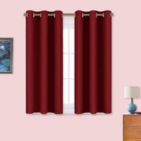 NICETOWN Burgundy Window Curtains Blackout Drapes, Thermal Insulated Home Decorative Blackout Curtains/Draperies for Laundry Room (One Pair, 34 by 45-inch, Burgundy Red)
