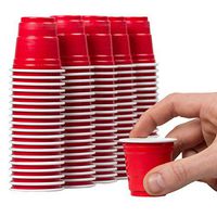 Disposable Shot Glasses - 60 Mini Cups Red Party Cups (3 packs) | Perfect Size for Shooters - Jello Shots - Jager Bombs - Beer Pong Challenge - Serving Condiments, Nuts and Samples