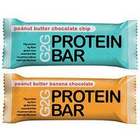 G2G Protein Bars 2 Boxes - Meal Replacement Bar to Support Clean Eating, Gluten Free - One Box Each of Peanut Butter Chocolate Chip and Peanut Butter Banana Chocolate, 16 Bars