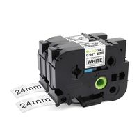 Compatible P-Touch HGe-251, HGe Tape 24mm 1 Inch Black on White Compatilbe with Ptouch Label Maker PT-9700PC PT-P900 PT-P900W PT-D600 2-Pack