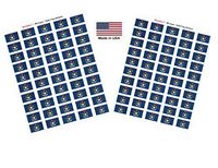 Made in USA! 100 Michigan 1.5" x 1" Self Adhesive State Flag Stickers, Two Sheets of 50, 100 Michigan Sticker Flags Total