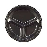 Genpak LAM13-3L 10-1/4" Black Foam 3 Comp. Plate - 500 / CS