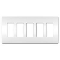 On-Q/Legrand RWP265W Radiant Screwless Wallplate, 5-Gang, White