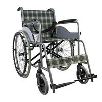 MLX Manual Wheelchair, Disabled Scooter, Steel Tube Bracket Foldable Solid Tire, Suitable for Disabled People with Legs and Feet