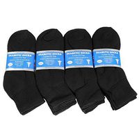 Falari 12-Pack Diabetic Socks Ankle Unisex Physicians Approved Socks Black Size 10-13