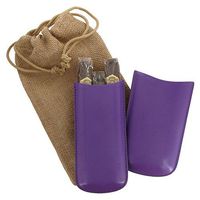 Tampa Fuego Cigar Case Genuine Leather Purple Lined Standard Made in USA