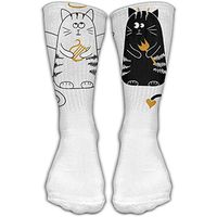 Angel And Devil Cats Unisex Tube Socks Crew Over The Calf Soccer Comfort Stockings For Sport And Travel