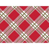 Red and Gold Plaid 30" x 150' Gift Wrap Roll