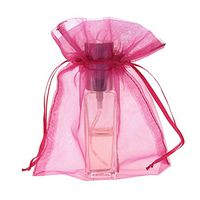 Sheer Organza Favor Pouch Bags, 12-Pack (5" x 6.5", Fuchsia)