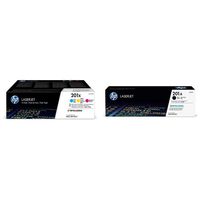 HP 201A Black and HP 201X High Yield Cyan, Magenta, Yellow Toner Cartridge (CF400A, CF401A, CF402A, CF403A) Bundle