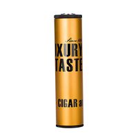 LUBINSIK Aluminium Alloy Cigar Jar Tube Humidor W/Humidifier Hygrometer Cigar Moisturizing Case, Packed by Nice Gift Box (Yellow)