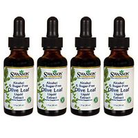 Swanson Olive Leaf Liquid Extract (Alcohol- and Sugar-Free) 1 fl Ounce (29.6 ml) Liquid (4 Pack)