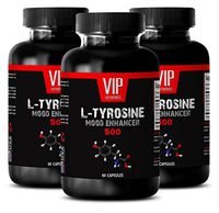 Brain and Memory Support - L Tyrosine 500MG - l tyrosine Capsules - 3 Bottles (180 Capsules)
