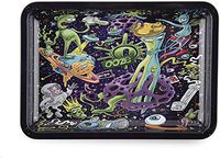 Ooze - Metal Rolling Tray - Small 7.5"x6" - Ashtray - Rolling Tobacco Tray - Tobacco Accessories (Universe))