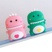 UR Sunshine AirPods Case, Super Cute Funny Baby Dinosaur Shape Soft Silicone Case Cover Protective Skin for Apple AirPods1&2-Pink
