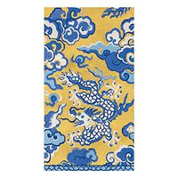 Caspari Imperial Silk Paper Guest Towel Napkins in Gold, Two Packs of 15