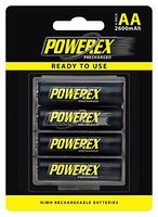 Powerex Precharged Rechargeable AA NiMH Batteries (1.2V, 2600mAh) - 4-Pack (MHRAAP4)