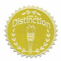 Self-Adhesive 1 3/4" Gold Foil Stamped Certificate Seals - Seal of Distinction - 216 Total!