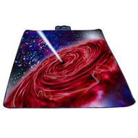 Lazapa Picnic Blanket Waterproof, Multipurpose Carpet Mysterious Black Hole Print Sandproof Anti Sand Beach Mat Folding Outdoor Travel Camping Blanket Festival Hiking Grass Mat
