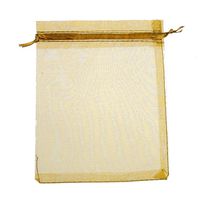 50 Pcs Organza Jewelry Gifts Drawable Box Wedding Gift Candy Mini Pouch Bag - Gold 7cm by 9cm Ameesi