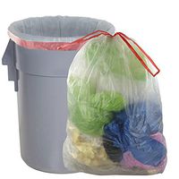 Pekky Clear Drawstring Large Trash Bags, 30 gal, 60 Counts/2 Rolls