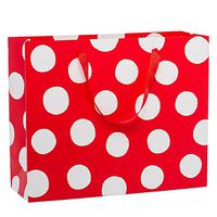 12ea - 12-5/8 X 4-3/8 X 10-1/4 Red Giant Dots Euro Tote Gusset - 4 3/8"