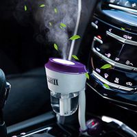 Car Humidifier Essential Oil Diffuser with Dual USB Charger Adapter, Portable Auto Shut-Off Air Refresher for Vehicle Automobile Gift (Purple)