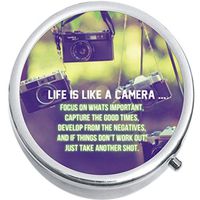 Life is Like A Camera Quote Medicine Pill Box