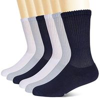 +MD Non-Binding Bamboo Diabetic Socks for Men 6 Pack Circulatory Full Cushion Crew Socks Multicolor,Shoe Size 8-12