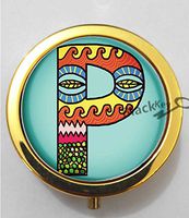 BlackKey Letter P 3-Compartment Decorative Pocket Gift Box Case Organizer for Pill, Color 2 -1407