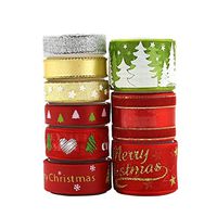 SUPVOX 1 Set Christmas Grosgrains Ribbons Gift Wrapping Ribbons DIY Satin Ribbons for Crafts Hair Bow Xmas Party Supplies