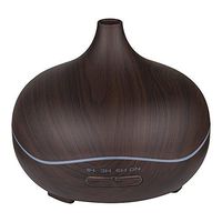 Wood Grain Cool Mist Humidifier for Office Home Bedroom Living Room Study Yoga Spa, Essential Oil Diffuser 300ml Aromatherapy Diffuser Mini Ultrasonic Aroma Diffuser (Deep Wood Grain)