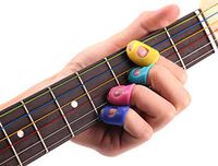 15Pcs Guitar Fingertip Protectors Silicone Finger Guards Random Color (S/M/L, Each Size 5 Pcs)