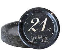 21st birthday decorations party supplies set,21st birthday gifts for her or him, 50 piece paper plates,9 x 9 Inches. (21)