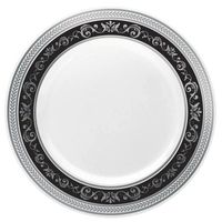 Posh Setting Royal Collection Combo Pack China Look White, Silver/Black Plastic Plates (Includes 4 Packs of 7.25" Salad Plates A total of 40 plates) Fancy Disposable Dinnerware