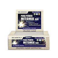 Dr. Mercola, Pure Power Mitomix Bars, Chocolate Blueberry Pecan 1 Box (12 Bars), Chocolate Coated Ketogenic Nutrition Bars, Non GMO, Soy Free, Gluten Free