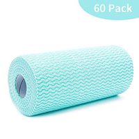 Reusable Rag and Tableware Towels, Reusable Kitchen Paper Towels, Disposable Cleaning Wipes 60 Sheets/Roll (Green)