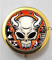 BlackKey Cool Skull 3-Compartment Decorative Pocket Gift Box Case Organizer for Pill, Color 2-776