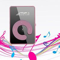 Kaimu Mini Fashion Clip Sport USB Micro SD TF Mirror C Button MP3 Music Media Player Pink