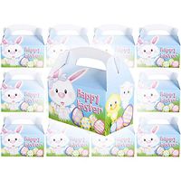 Easter Bunny Egg Cardboard Treat Box for Kids, School Classroom Party Favors, School Supplies Decor, 6.25" Inch Box (12-Pack)