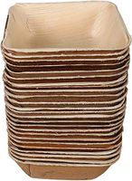 RAJRANG BRINGING RAJASTHAN TO YOU Square Plam Leaf Dinnerware Set of 25 - Dinner Salad Bowls - Ecofriendly Disposable Heavy Duty Biodegradable Party Utensils - 5.5 x 5.5 Inches
