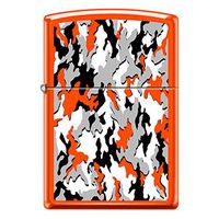 Zippo Custom Lighter Design Reg Neon Orange Camouflage Windproof Collectible - Cool Cigarette Lighter Case Made in USA Limited Edition & Rare