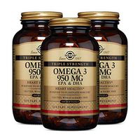 Solgar Triple Strength Omega-3 950 mg, 100 Softgels - 3 Pack - Supports Cardiovascular, Joint, Skin & Heart Health - Essential Fatty Acids - Non GMO, Gluten Free, Dairy Free - 100 Servings per Pack