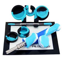 Reusable Silicone Honey Straw 6.5" Rapid Heating Cooling w/Silicone Wax Carving Kit Blue/White by Expedited Shipping