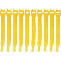 Pearstone 0.5 x 8 Touch Fastener Straps (Yellow, 10-Pack)