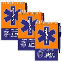 EMT Vital Notebook (3-Pack) - Includes 3 Pens, 140 Waterproof Pages/Notepad. Designed for Emergency First Responders, EMS Medical Professional